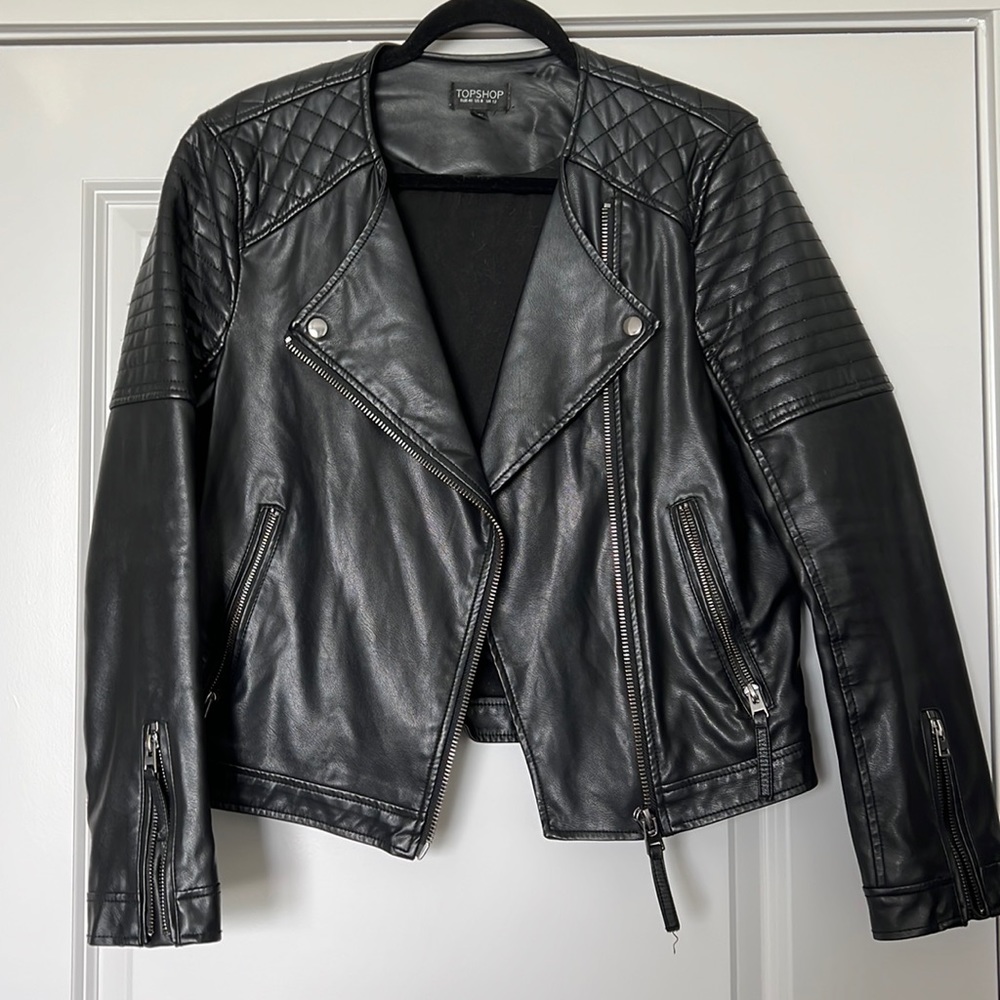 Topshop Leather Motorcycle Jacket